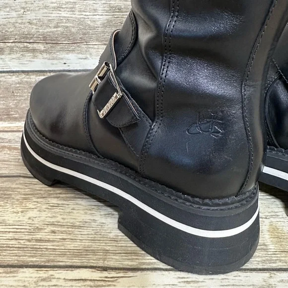 John Fluevog FV2 Boots, Size 10 black knee high chunky - Picture 9 of 12